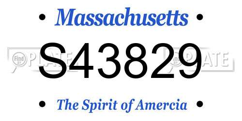 S43829 Massachusetts License Plate