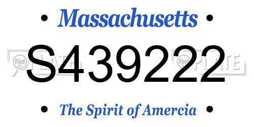 S439222 Massachusetts License Plate