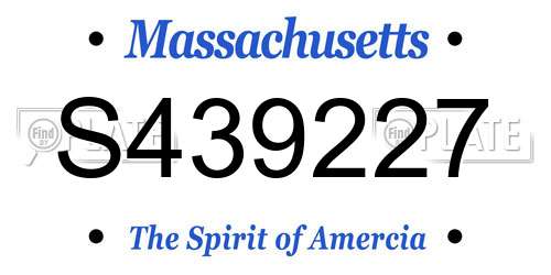 S439227 Massachusetts License Plate