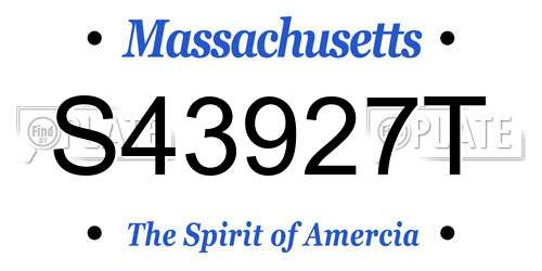 S43927T Massachusetts License Plate