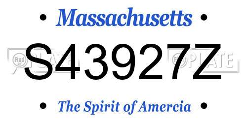 S43927Z Massachusetts License Plate