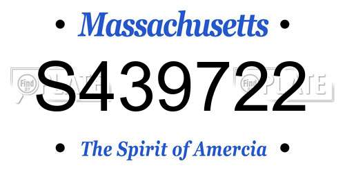 S439722 Massachusetts License Plate