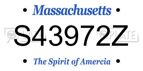 S43972Z Massachusetts License Plate