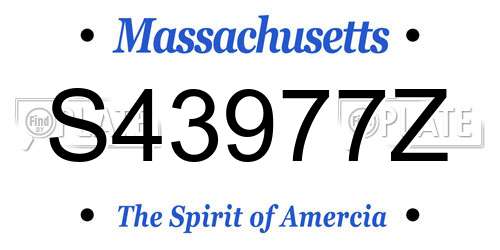 S43977Z Massachusetts License Plate