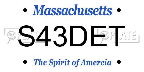 S43DET Massachusetts License Plate