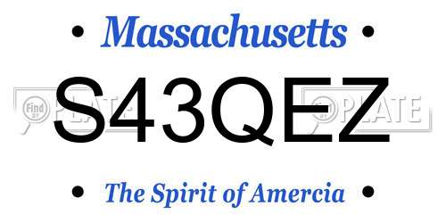 S43QEZ Massachusetts License Plate