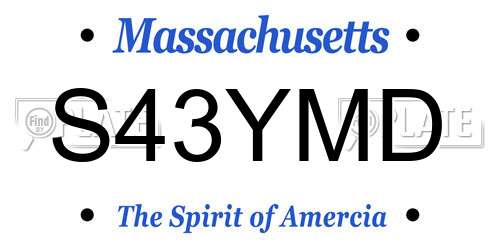 S43YMD Massachusetts License Plate