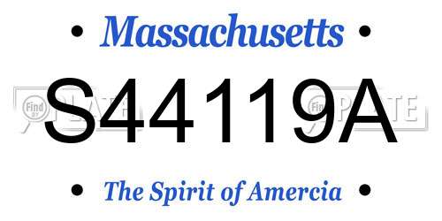 S44119A Massachusetts License Plate