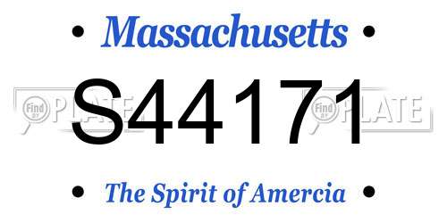S44171 Massachusetts License Plate