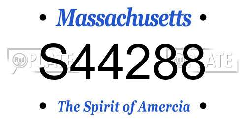 S44288 Massachusetts License Plate
