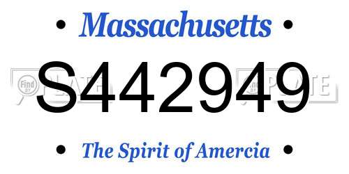 S442949 Massachusetts License Plate