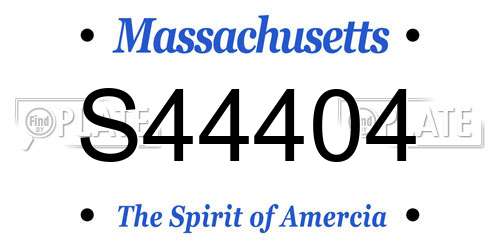 S44404 Massachusetts License Plate