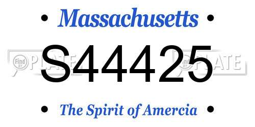 S44425 Massachusetts License Plate