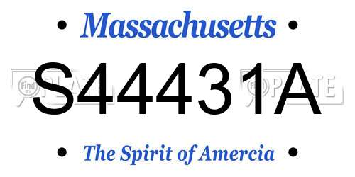 S44431A Massachusetts License Plate