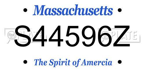 S44596Z Massachusetts License Plate