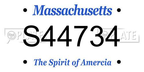 S44734 Massachusetts License Plate