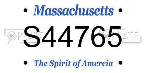 S44765 Massachusetts License Plate