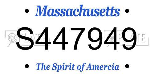 S447949 Massachusetts License Plate
