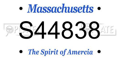 S44838 Massachusetts License Plate