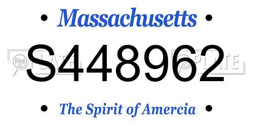 S448962 Massachusetts License Plate