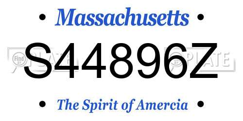 S44896Z Massachusetts License Plate