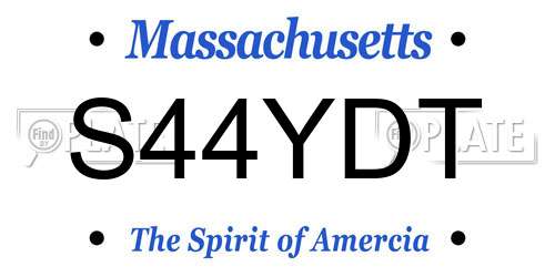 S44YDT Massachusetts License Plate