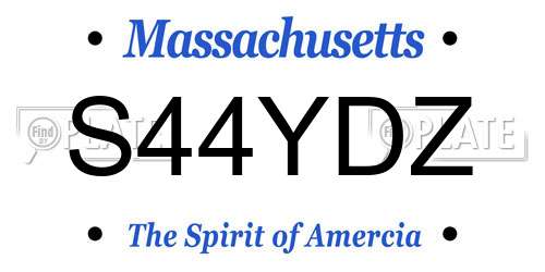 S44YDZ Massachusetts License Plate