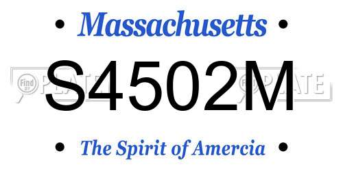 S4502M Massachusetts License Plate