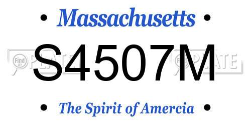 S4507M Massachusetts License Plate