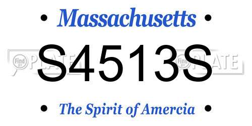 S4513S Massachusetts License Plate
