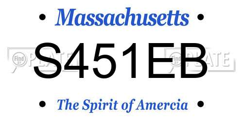 S451EB Massachusetts License Plate