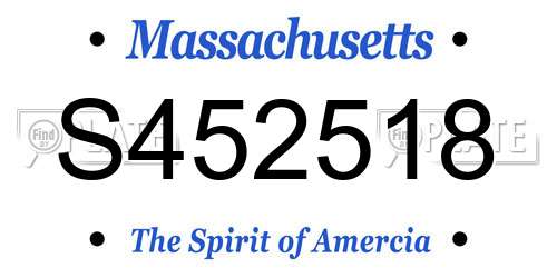 S452518 Massachusetts License Plate
