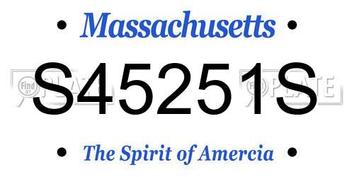 S45251S Massachusetts License Plate