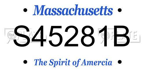 S45281B Massachusetts License Plate