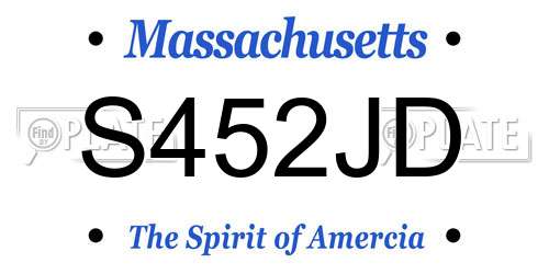 S452JD Massachusetts License Plate