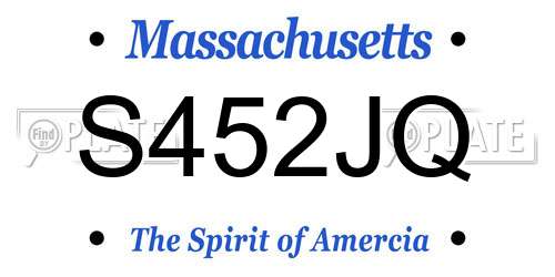 S452JQ Massachusetts License Plate