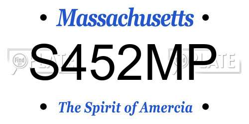 S452MP Massachusetts License Plate