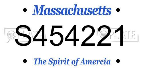 S454221 Massachusetts License Plate
