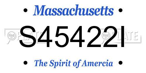 S45422I Massachusetts License Plate