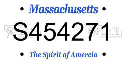 S454271 Massachusetts License Plate