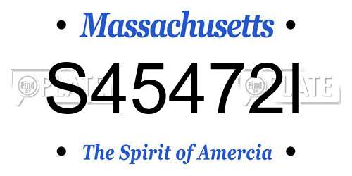 S45472I Massachusetts License Plate