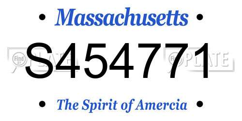 S454771 Massachusetts License Plate