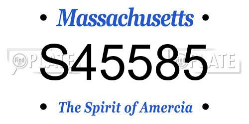 S45585 Massachusetts License Plate