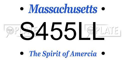 S455LL Massachusetts License Plate