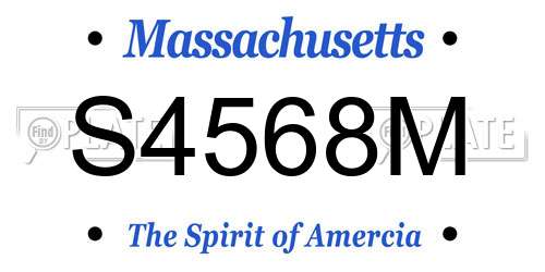 S4568M Massachusetts License Plate