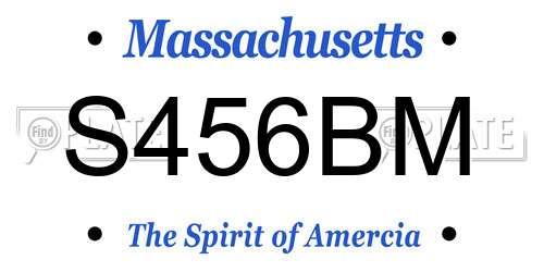 S456BM Massachusetts License Plate