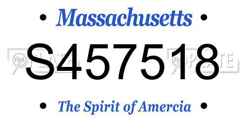 S457518 Massachusetts License Plate