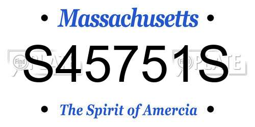 S45751S Massachusetts License Plate