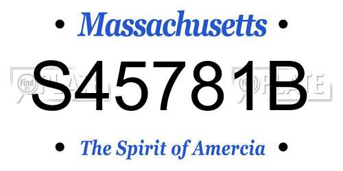 S45781B Massachusetts License Plate