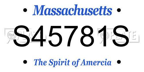 S45781S Massachusetts License Plate